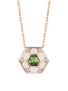 商品Jolly Bijou | Pod 14K Rose Gold, Diamond & Sapphire Necklace,商家Saks Fifth Avenue,价格¥12100图片