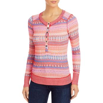 推荐FP Movement by Free People Womens Rally Knit Printed Pullover Top商品