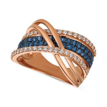 商品Le Vian | Blueberry Sapphire (5/8 ct. t.w.) & Vanilla Sapphire (1/2 ct. t.w.) Crossover Statement Ring in 14k Rose Gold,商家Macy's,价格¥17348图片