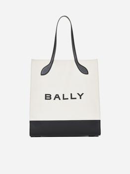 Bally | Logo canvas and leather tote bag商品图片,额外8折, 额外八折
