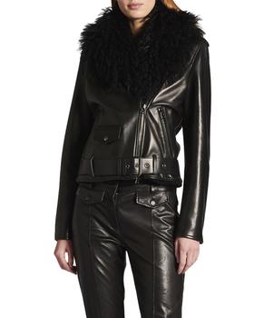 推荐Napa Leather Two-Piece Jacket W/ Detachable Shearling Vest商品