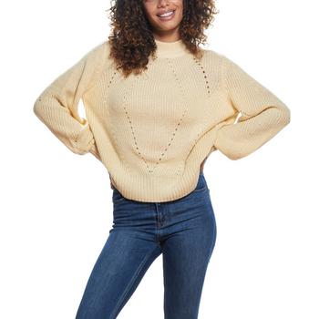 推荐Women's Sparkly Open Back Balloon Sleeves Mock Neck Sweater商品