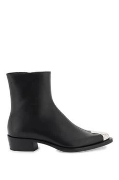 推荐Alexander mcqueen leather punk ankle boots商品