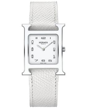 Hermes | Hermes H Hour 26mm White Leather Unisex Watch 044848WW00商品图片,8.2折
