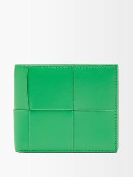 推荐Urban Intrecciato-leather bi-fold wallet商品