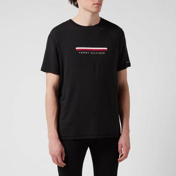 推荐Tommy Hilfiger Men's Centre Logo Crewneck T-Shirt - Black商品