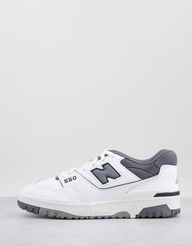 推荐New Balance 550 trainers in white and dark grey商品