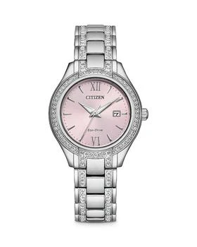 Citizen | Women's Crystal-Accent Stainless Steel Bracelet Watch, 30mm,商家Bloomingdale's,价格¥2226