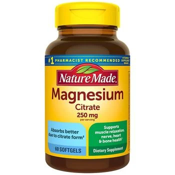 Nature Made | Magnesium Citrate 250 mg Softgels 满二免一, 满$30享8.5折, 满折, 满免