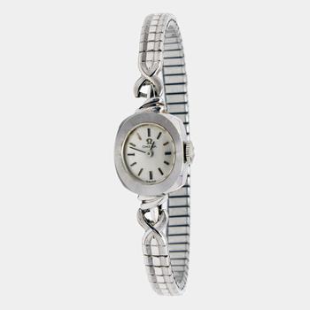 推荐Omega Silver 14K White Gold Vintage Manual Winding Women's Wristwatch 14 mm商品