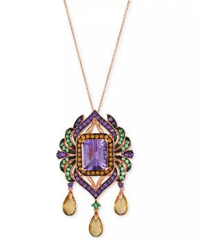 Le Vian | Multi-Gemstone Artistic Cluster 18" Pendant Necklace (13-3/4 ct. t.w.) in 14k Rose Gold,商家Macy's,价格¥23284