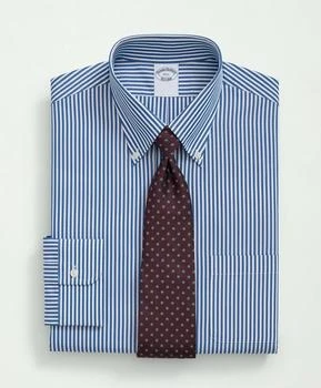 Brooks Brothers | Supima® Cotton Poplin Polo Button-Down Collar, Striped Dress Shirt 