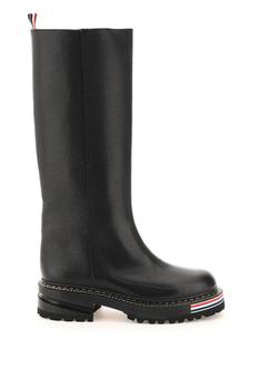 thom browne鞋, Thom Browne | TUBULAR BOOTS IN PEBBLE GRAIN LEATHER商品图片 6折×额外7.5折, 额外七五折
