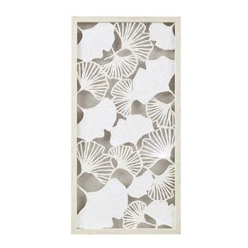 Lillian Framed Rice Paper Shadow Box Gingko Leaf Wall Decor Art