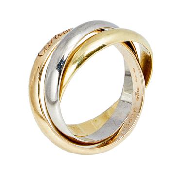 商品Cartier Trinity 18K Three Tone Gold Rolling Ring Size 55图片