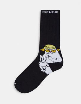 Rip N Dip | RIPNDIP nermal s thompson socks in black商品图片,