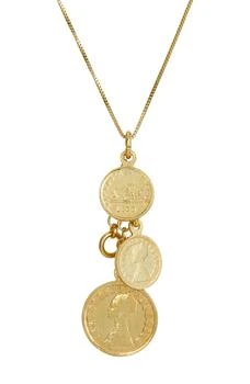 Savvy Cie Jewels | 18K Gold Vermeil Italian Coin Charm Cluster Pendant Necklace,商家Nordstrom Rack,价格¥447