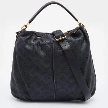 推荐Louis Vuitton Black Monogram Mahina Leather Selene MM Bag商品