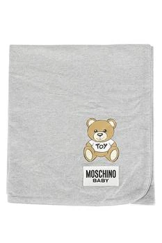 Moschino | Moschino Kids Teddy Bear-Print Logo Patch Blanket 5.2折