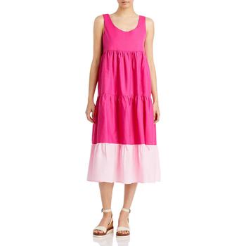 AQUA | Aqua Womens Colorblock Sleeveless Midi Dress商品图片,1.1折×额外8.5折, 额外八五折