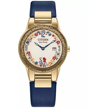 Citizen | Eco-Drive Women's Disney Snow White Blue Leather Strap Watch 30mm Gift Set,商家Macy's,价格¥2528