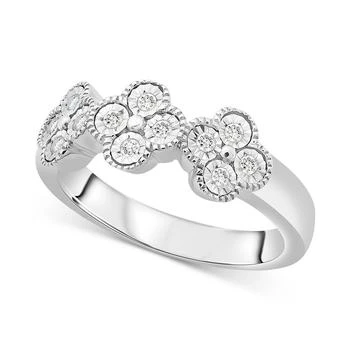 Macy's | Diamond Quatrefoil Ring (1/6 ct. t.w.) in Sterling Silver,商家Macy's,价格¥1480