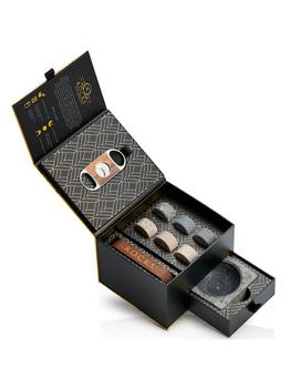 雪茄, ROCKS Whiskey Chilling Stones | Whiskey Stones Gift Set with Cigar Cutter & Cigar Ashtray商品图片 