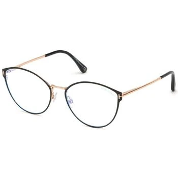 Tom Ford | Tom Ford Women's Eyeglasses - Black/Rose Gold Cat-Eye Full-Rim Frame | FT5573-B 005,商家My Gift Stop,价格¥637