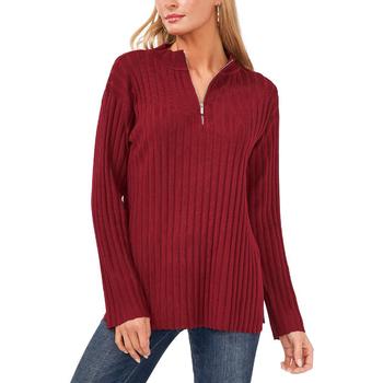 推荐Vince Camuto Womens Plus Mock Neck Quarter Zip Pullover Sweater商品