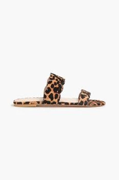 Stuart Weitzman | Santorini scalloped leopard-print calf hair sandals 1.5折
