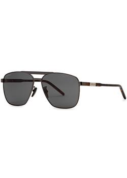 推荐Gunmetal aviator-style sunglasses商品