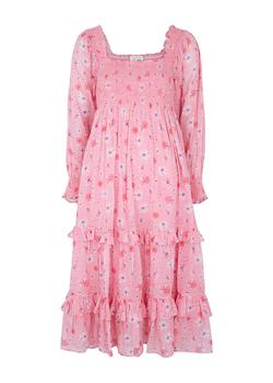 LOVESHACKFANCY代购, LOVESHACKFANCY | Miri pink floral-print cotton midi dress商品图片 