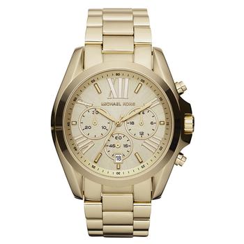 michael kors bradshaw, Michael Kors | Women's Chronograph Bradshaw Gold-Tone Stainless Steel Bracelet Watch 43mm MK5605商品图片 额外7.5折, 额外七五折