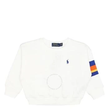 推荐Girls White Varsity Logo Polo Cotton Sweatshirt商品