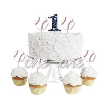 商品1st Birthday Batter Up - Baseball - Dessert Cupcake Toppers - First Birthday Party Clear Treat Picks - Set of 24图片