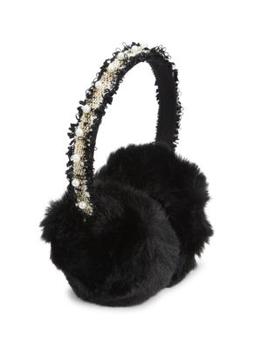 商品Glamourpuss NYC | Embellished Faux Fur & Velvet Earmuffs,商家Saks OFF 5TH,价格¥216图片