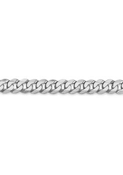 商品Mens 14K White Gold 4.75 Millimeter Beveled Curb Chain Bracelet,商家Belk,价格¥15329图片