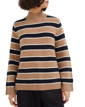 推荐Flared Stripe Mock-Neck Sweater商品