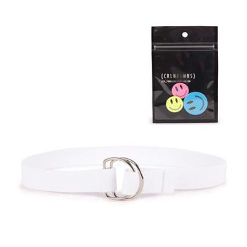 推荐D ring cotton belt in white with colorful smiley pins set of 3商品