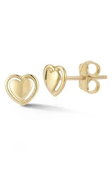 Ember Fine Jewelry | 14K Gold Heart Stud Earrings,商家Nordstrom Rack,价格¥1463
