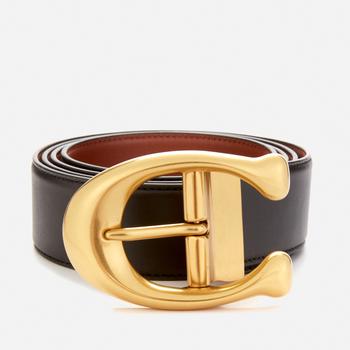推荐Coach Men's 38Mm Signature Buckle Belt In Glovetan Leather商品