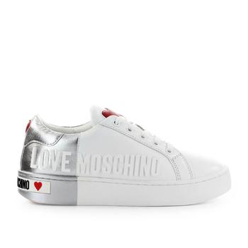 Love Leather, Love Moschino | Love Moschino Women's White Leather Sneakers商品图片 