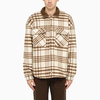 Represent | Beige/brown wool shirt jacket商品图片,