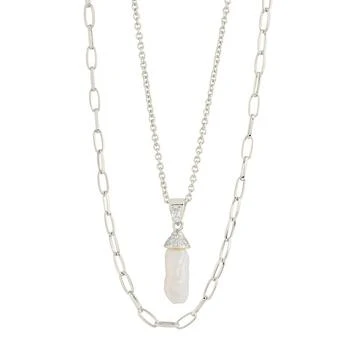 Sterling Forever | Cubic Zirconia Nerissa Layered Necklace 
