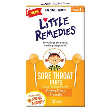 商品Little Remedies | 儿童润喉止咳棒棒糖 蜂蜜味 10支装,商家Walgreens,价格¥41图片