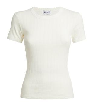 推荐Rib-Knit Pointelle T-Shirt商品