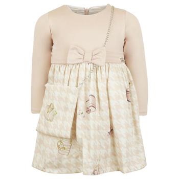 商品Beige & White Bow Dress & Cross Body Bag Set,商家Designer Childrenswear,价格¥221图片