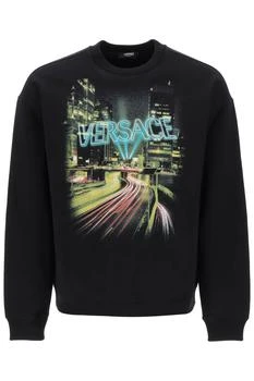 推荐Versace crew-neck sweatshirt with city lights print商品