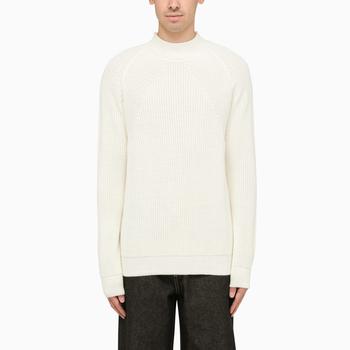 推荐White wool blend crew neck sweater商品