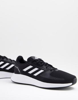 阿迪达斯拖鞋, Adidas | adidas Running Falcon 2.0 trainers in black and white商品图片 